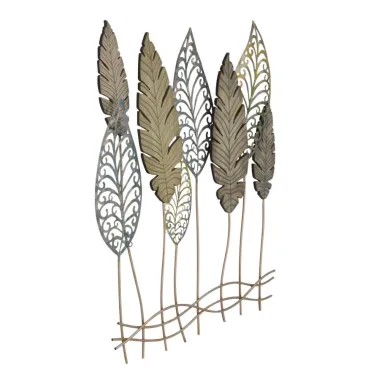 PANEL ZE STALI I DREWNA LIŚCIE -C- 75 2,5 87 cm